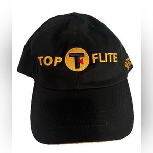 Top Flite Golf Hat Cap Adjustable Strap-back Black‎ Strata Adult New